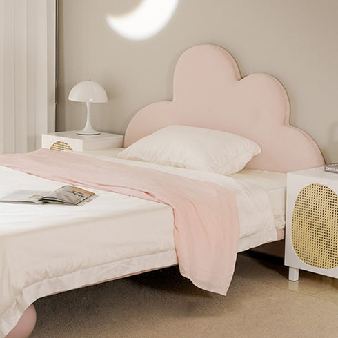 Malia Pink Fabric Shaped Headboard Bed Frame Queen Size